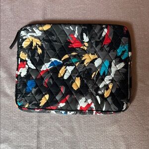 Vera Bradley Quilted Cosmetic Bag - Black with Multicolor Floral